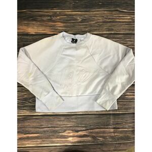 Nike Womens Size XS Ivory White Oversize Crop Sweater Crewneck Athletic